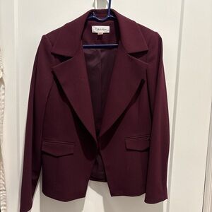 Calvin Klein Deep Burgundy Women's Blazer